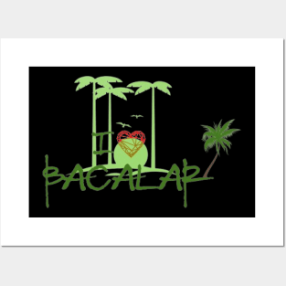 I Love Bacalar Palm Trees Green Version Posters and Art